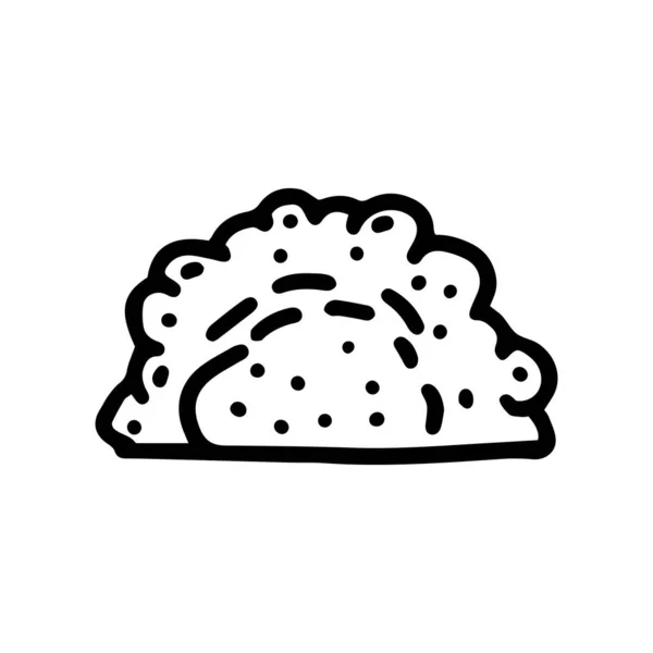 Linea torta di carne vettoriale doodle semplice icona — Vettoriale Stock