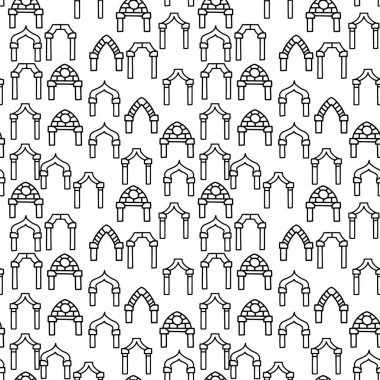 Gotik kemer çizgisi vektörü basit pürüzsüz desen çizer