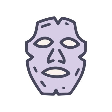 kozmetik yüz maskesi renk vektörü karalaması basit simge