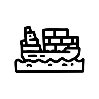 Sevkiyat kirliliği çizgisi vektör karalaması basit simge