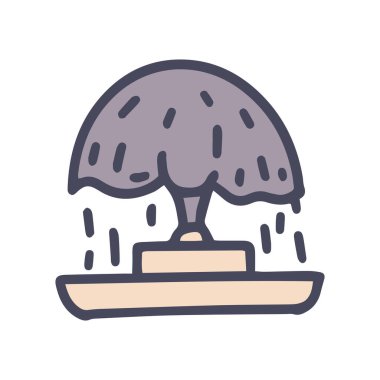 Çikolata çeşmesi renk vektörü karalaması basit simge