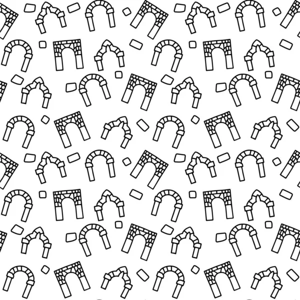 Ligne d'arc classique vecteur gribouille motif simple sans couture — Image vectorielle