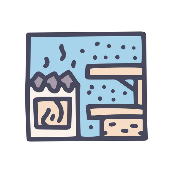Sauna kleur vector doodle eenvoudige pictogram ontwerp — Stockvector