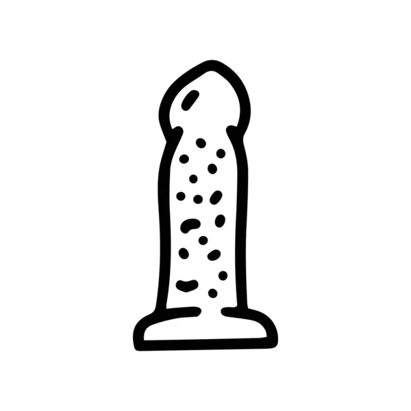 Textured dildo line vector doodle simple icon — Wektor stockowy