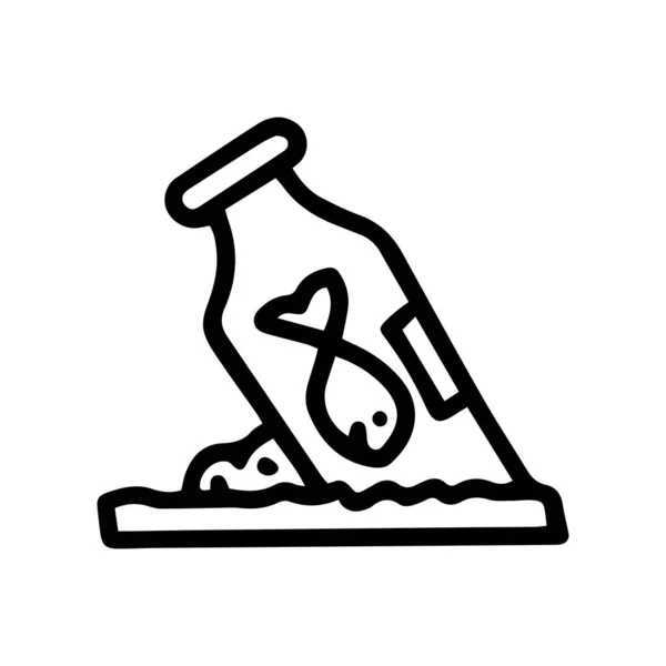 Pływające plastikowe butelki linii wektor doodle prosty ikona — Wektor stockowy