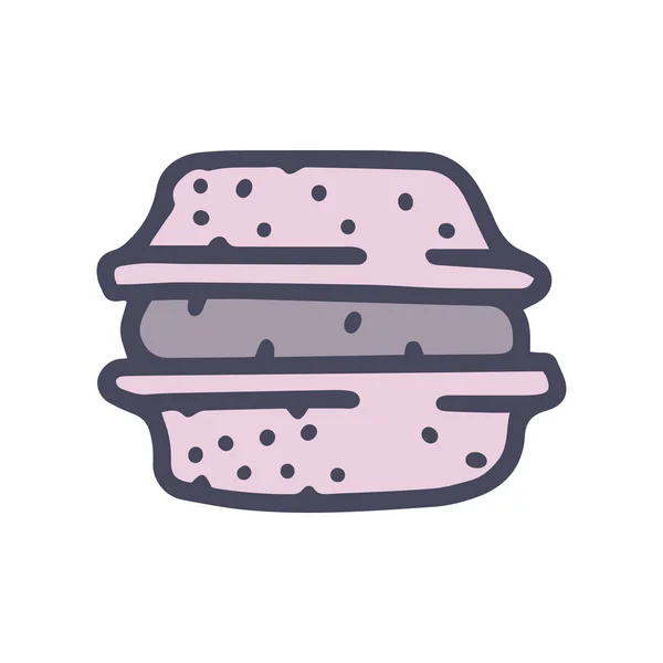 Macarons kleur vector doodle eenvoudig pictogram ontwerp — Stockvector