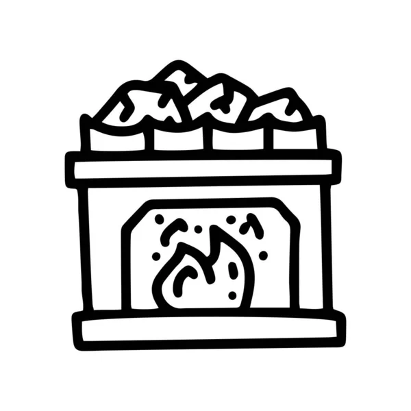 Sauna calentador línea vector garabato icono simple — Archivo Imágenes Vectoriales