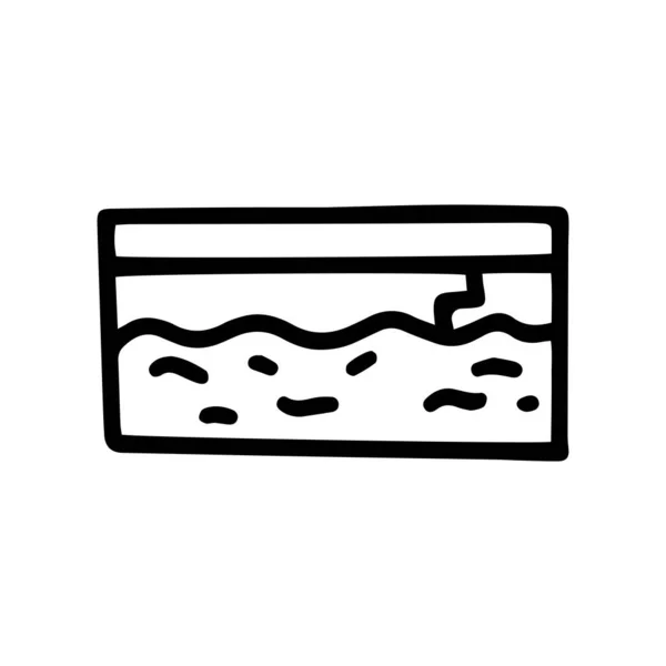 Desain ikon sederhana corat-coret garis kolam - Stok Vektor
