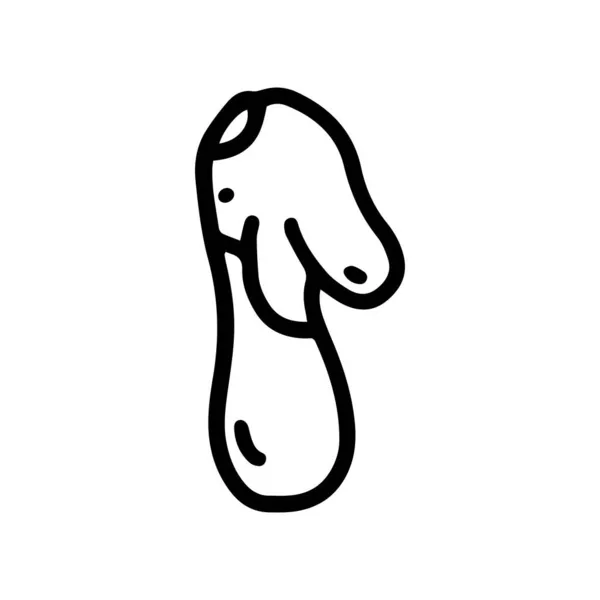 Vibratore clitorideo linea vettoriale doodle semplice icona — Vettoriale Stock