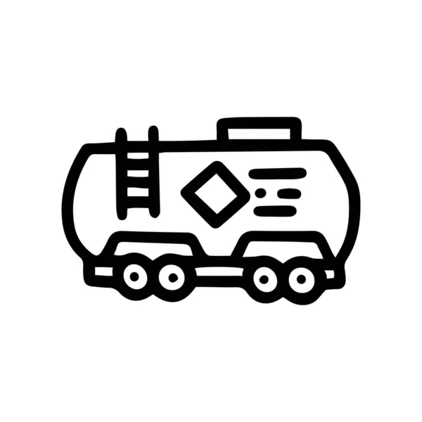 Brandstof tank lijn vector doodle eenvoudige pictogram — Stockvector