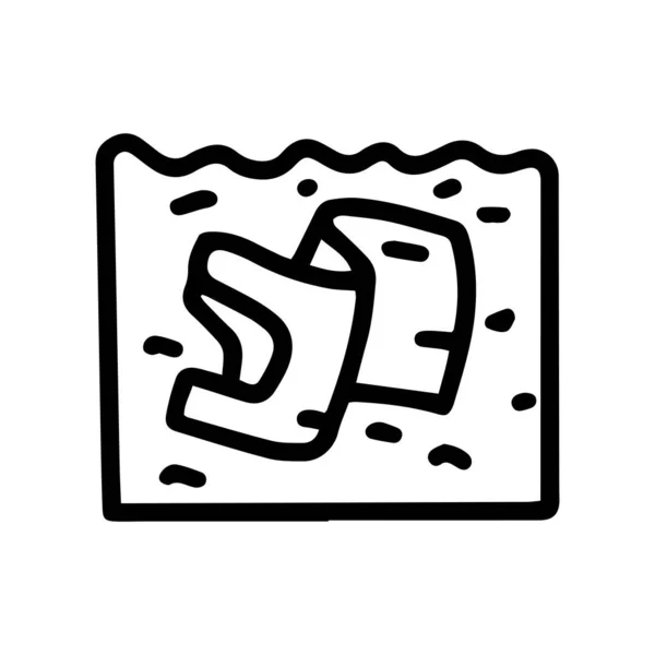 Linea borsa galleggiante vettore doodle semplice icona — Vettoriale Stock