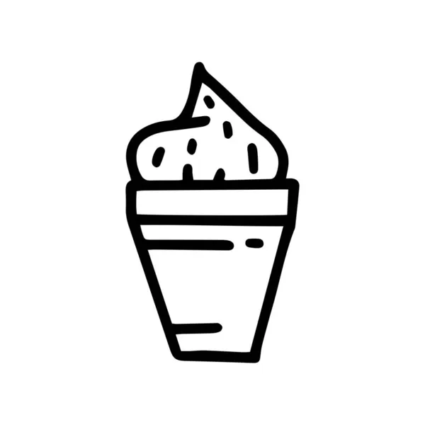 Ice cream line vector doodle simple icon — Stock Vector