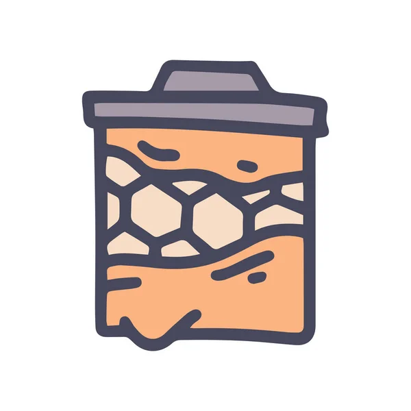 Frame met honing kleur vector doodle eenvoudig icoon — Stockvector