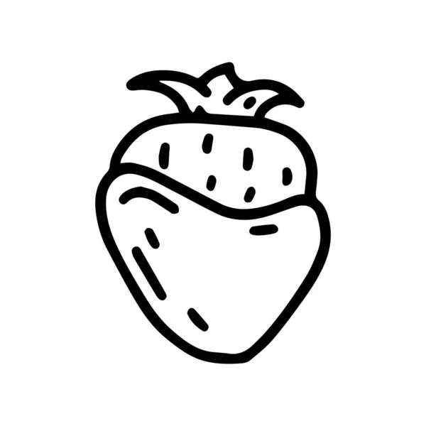 Chocolate covered strawberries line vector doodle simple icon Royalty Free Stock Illustrations