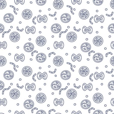 Mikroorganizma araştırma hattı vektörü basit, pürüzsüz desen çizer