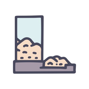 otomatik evcil hayvan besleme renk vektörü karalama basit simgesi