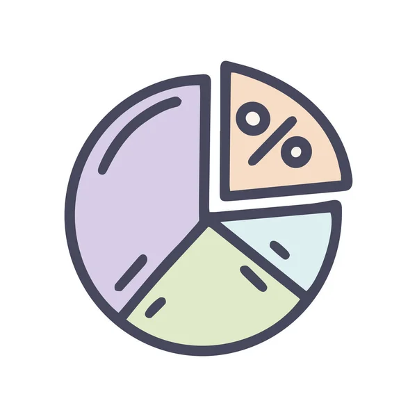 Pie diagram color vector doodle simple icon — Stock Vector