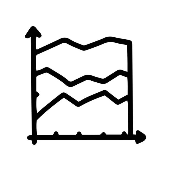 Area chart line vector doodle simple icon — Stock Vector