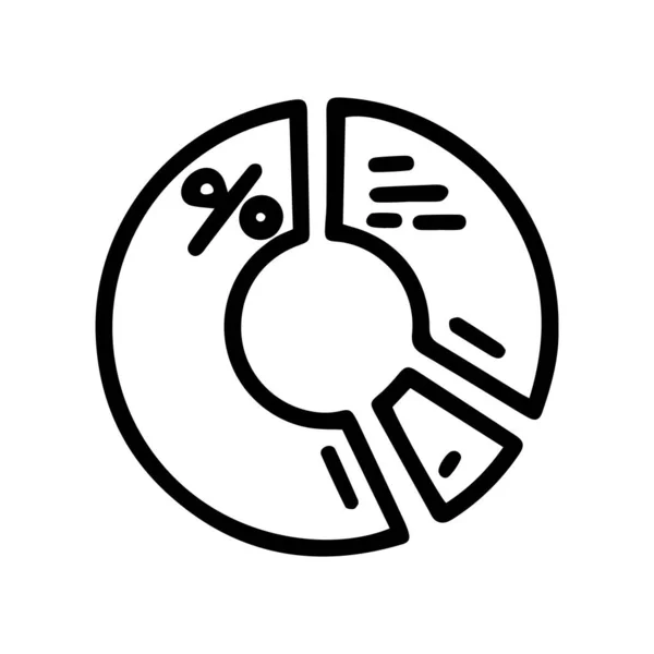 Donut gráfico línea vector garabato icono simple — Vector de stock