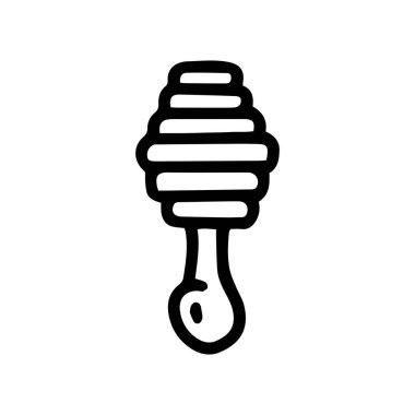 Tahta bal çubuğu çizgisi vektör karalaması basit simge