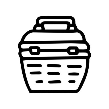 evcil hayvan taşıyıcı çizgisi vektör karalaması basit simge