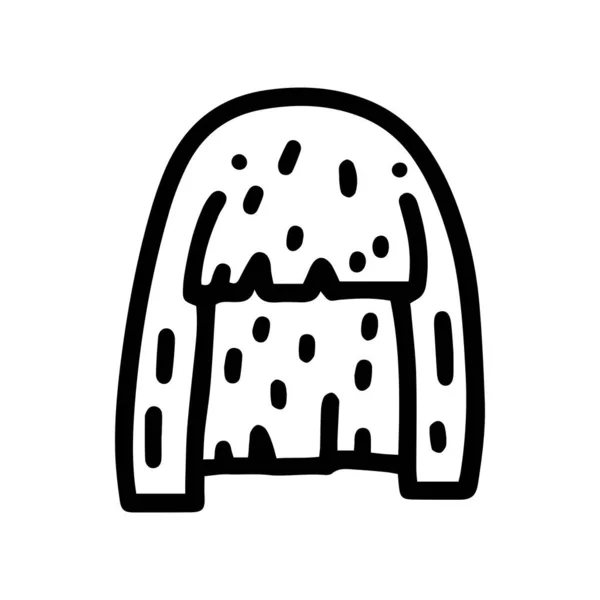 Linha de peruca vetor doodle design ícone simples —  Vetores de Stock