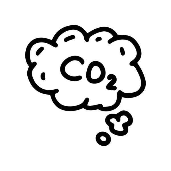 Co2 wolk lijn vector doodle eenvoudig pictogram — Stockvector