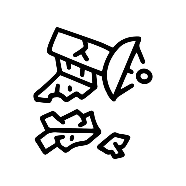 Διάστημα συντρίμμια γραμμή διάνυσμα doodle απλό εικονίδιο — Διανυσματικό Αρχείο