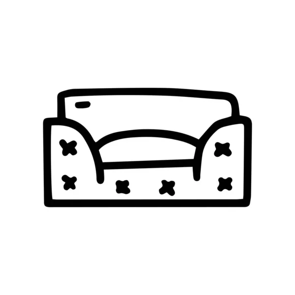 Cane linea letto vettore doodle semplice icona — Vettoriale Stock