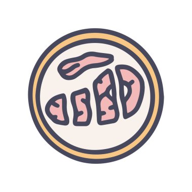 kesilmiş et rengi vektör karalaması basit simge