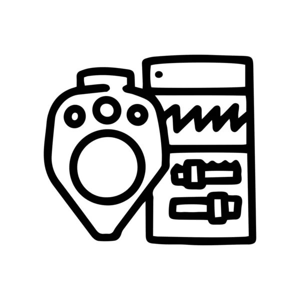 Maschio anello vibratore linea vettore doodle semplice icona — Vettoriale Stock