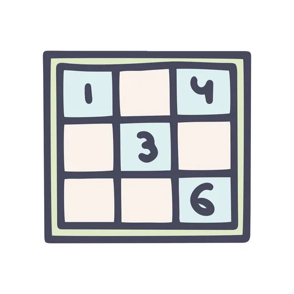 Sudoku Farbvektorkritzelei einfaches Icon-Design — Stockvektor