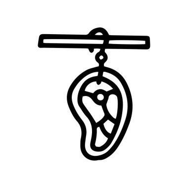 asılı et dilimi vektör karalama basit simge