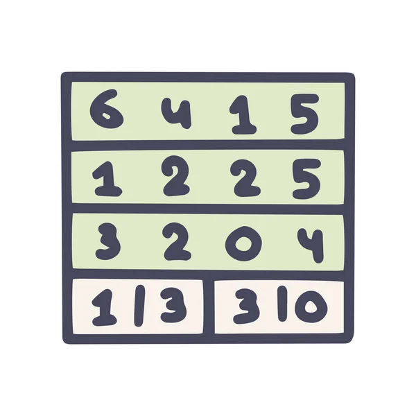 Dominosa puzzle couleur vectoriel doodle icône simple — Image vectorielle
