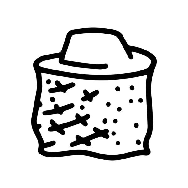 Imker Hut Linie Vektor Doodle einfaches Symbol — Stockvektor