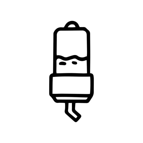 Τρωκτικό πόσιμο μπουκάλι γραμμή διάνυσμα doodle απλό εικονίδιο — Διανυσματικό Αρχείο