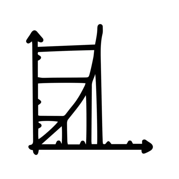 Línea gráfica exponencial vector garabato icono simple — Vector de stock