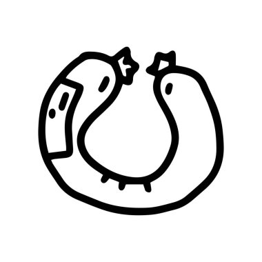 ring sosis çizgisi vektör karalaması basit simge