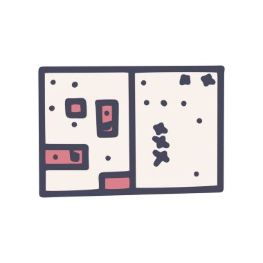 deniz savaşı oyunu renk vektörü basit simge