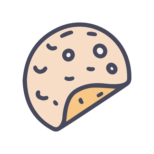 Tortilla cor vetor doodle design ícone simples —  Vetores de Stock