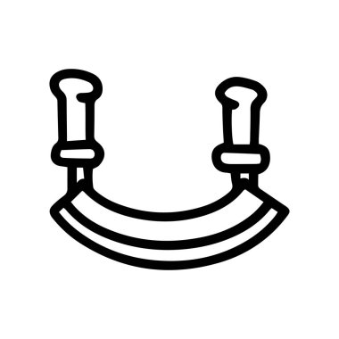 Mezzaluna bıçak çizgisi vektör karalaması basit simge