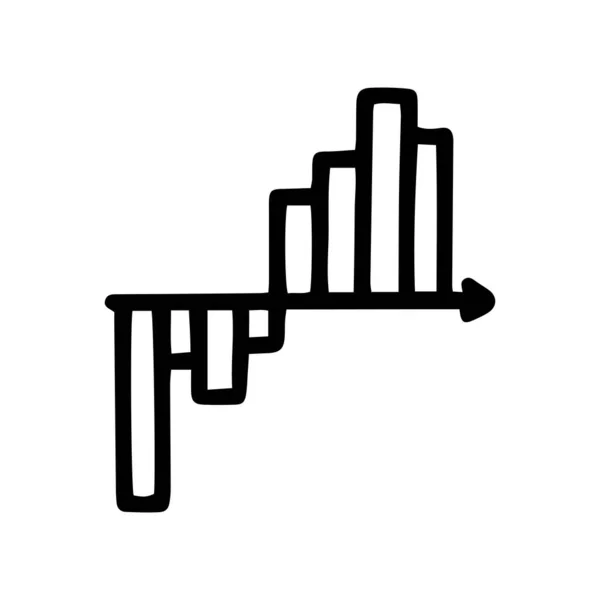 Histogram lijn vector doodle eenvoudig pictogram ontwerp — Stockvector
