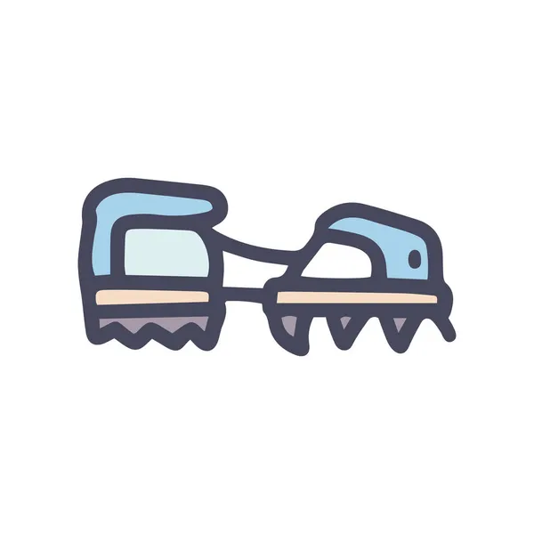 Chaussures d'escalade de glace couleur vectoriel doodle icône simple — Image vectorielle