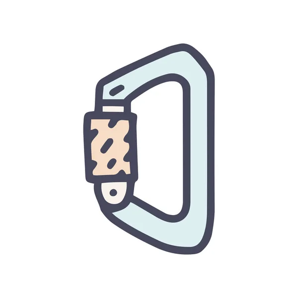 Trapeze carabiner color vector doodle simple icon — Stock Vector