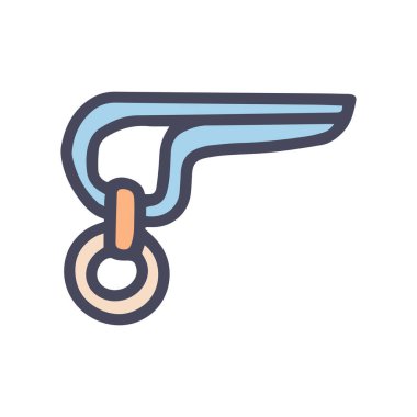 Çapa tırmanma renk vektörü karalama basit simgesi