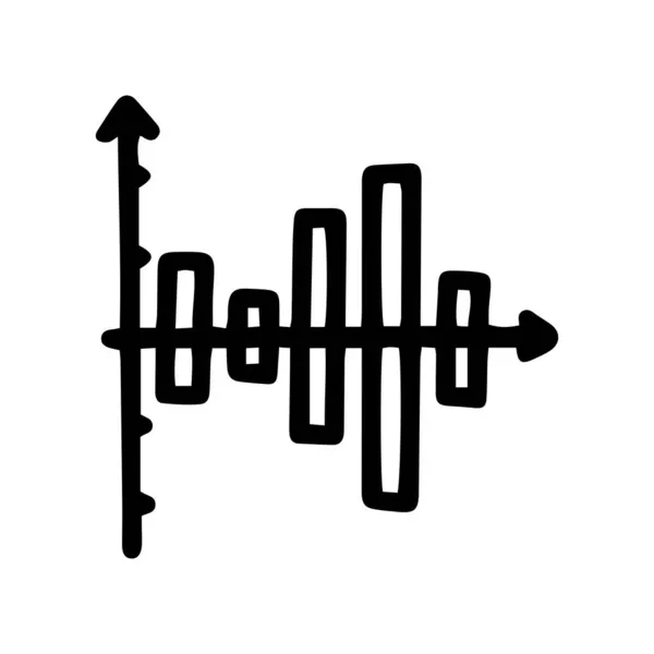 Grafico a barre vettoriale doodle icona semplice — Vettoriale Stock