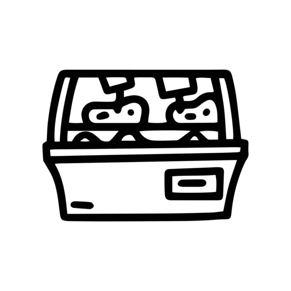 Κρέας ψυγείο οθόνη γραμμή διάνυσμα doodle απλό εικονίδιο — Διανυσματικό Αρχείο