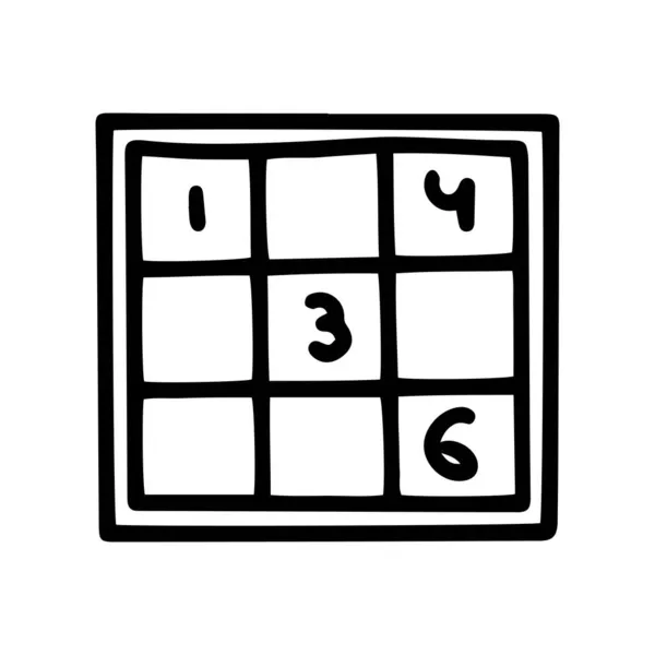 Sudoku puzzle ligne vectoriel doodle icône simple — Image vectorielle