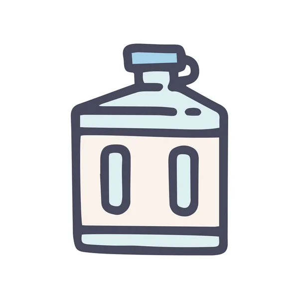 Plochá láhev vody barva vektor čmáranice jednoduchá ikona — Stockový vektor