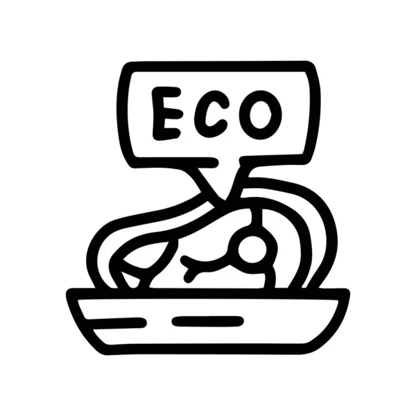 Eco linha de carne vetor doodle ícone simples — Vetor de Stock